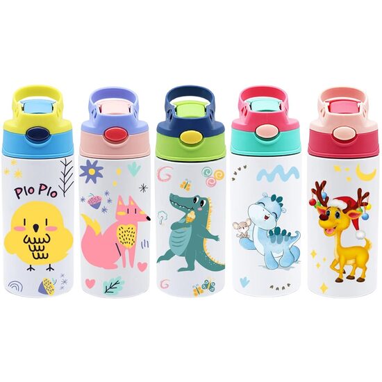 Kids water bottle with color lid 12 oz thermos